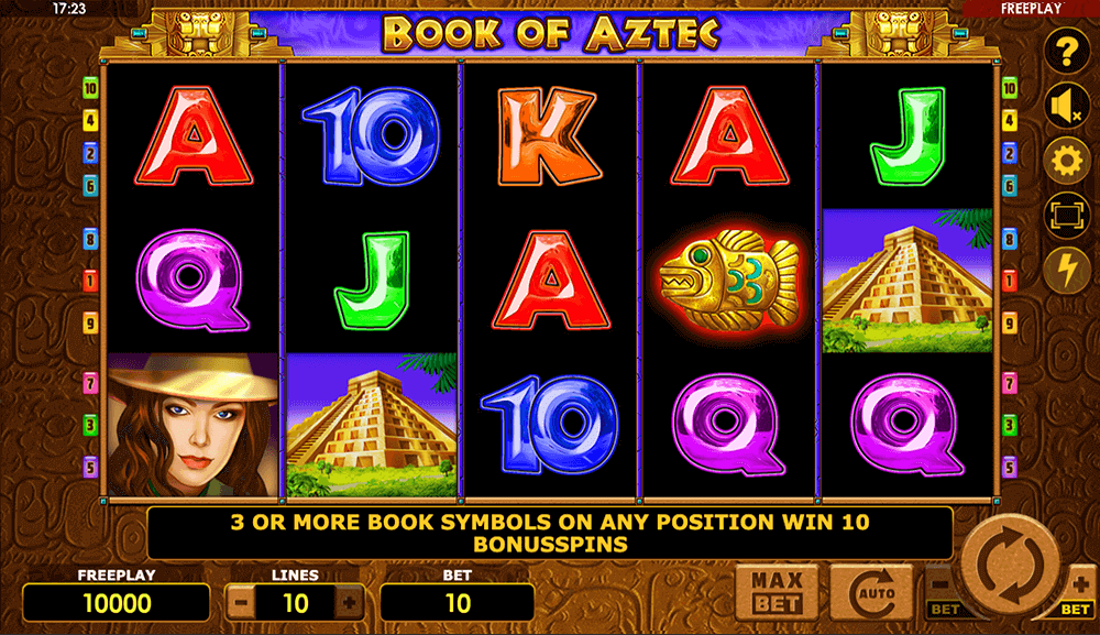 Турбо-спин в слоте Book of Aztec